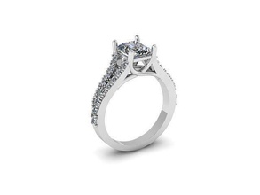 split engagement ring diamond golden silver jewelry rings 3d print model - Mito3D
