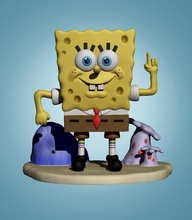 spugna bob pantaloni quadrati mare spongebobsquarepants eroe carattere giocattolo arte giochi giocattoli 3d print model - Mito3D