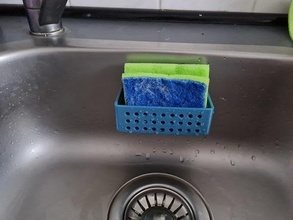 esponja lavabo cesta soporte tareas hogar limpiar limpiador higiene casa cocina comida 3d print model - Mito3D