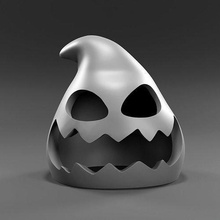 spaventoso Halloween zucca fantasma infestato fantasia Casa arredamento decorazione gadget Stampa stampabile In piedi base giocattolo titolare supporto arte sculture 3d print model - Mito3D