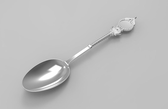 spoon house kitchenware tableware silver 3d design decoration accessory kitchen dining 3d print model - Mito3D