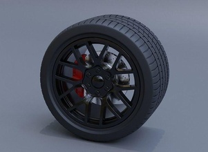 sport car wheel rim tire diy hobby disk break vehicle automotive plastic 3d print model - Mito3D