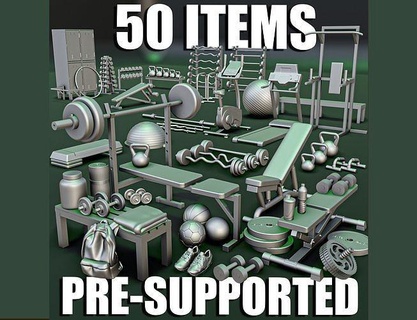 sport gym diorama pack fitness health trainer bench press dumbell barbell yoga weight ball locker treadmill bike stand soccer hobby diy 3d print model - Mito3D