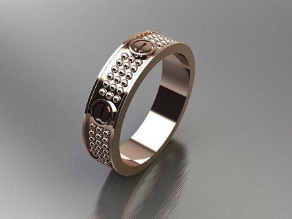 sport bague or argent platine bijoux imprimable anneaux engagement blanc Jaune 3d print model - Mito3D