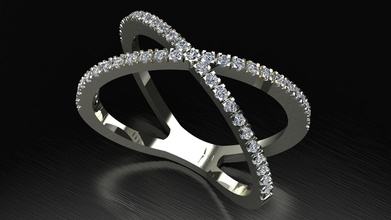 sport ring gold silver fashion shining wedding engagement diamond gem jewel brilliant jewelry teenager gift zeegold cross rings valentine 3d print model - Mito3D