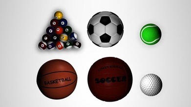 esportes bola esporte bolas futebol basquetebol golfe tênis toque jogos atletismo voleio piscina bilhar badminton brinquedos borda 3d print model - Mito3D