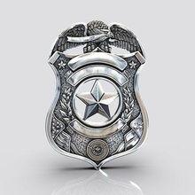 spring isd police badge sculpture 3d model cnc ribbon coat wreath star eagle acorn shield coins badges art arms 3d print model - Mito3D