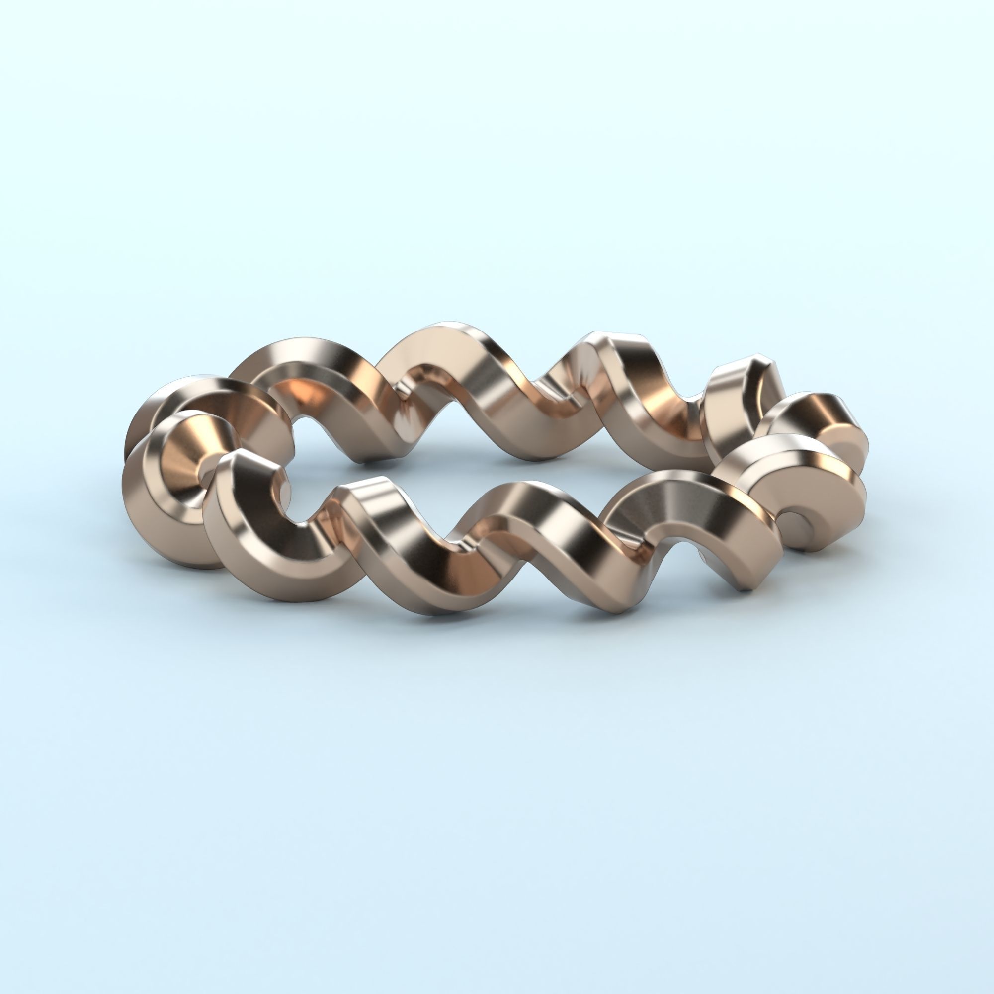 Frühling Ring Band stapelbar druckbar Hochzeit Couture Stapeln Schmuck Ringe 3D print model - Mito3D