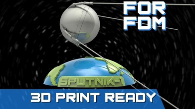 sputnik 1 fdm impresoras 3dprint espacio astronave ciencia ficción sputnik1 nasa soviético satélite ps1 guerra fría tecnológico científico fdmprint juegos juguetes embarcacion barco 3d print model - Mito3D