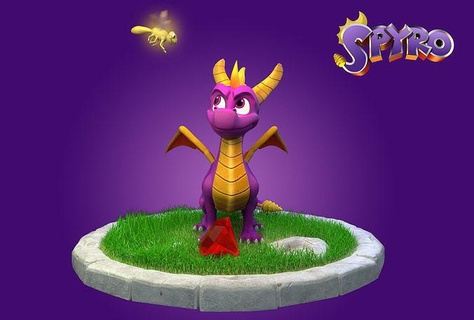 spyro dragon videogame toy figure activision 3dmodel character gaming toys games purple game hero trilogy playstation blender 3d print model - Mito3D