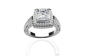 Quadrat Heiligenschein Ring Juwel Engagement Hochzeit Schmuck Diamant Silber engagem Gold Mode Sterling Weiß brillant Saphir Schönheit Ringe 3d print model - Mito3D