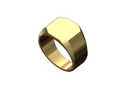 square 14x14mm chamfred signet us sizes 6to11 ring jewelry printable gold silver sterling fashion jewellery luxury classic engravable engraving gents statement large rings 3d print model - Mito3D