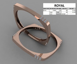 square channel edge set bangles women jewelry elegant contemporary printable gold pink bracelets 3d print model - Mito3D
