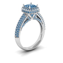 Quadrat-cluster-halo-ring Schmuck ring Ringe gold Silber diamond bedruckbar ist Juwel engagement Diamant-ring gold-ring Mode-ring engagem Mode-Schönheit Bekleidung Hochzeit rhino vintag 3d print model - Mito3D