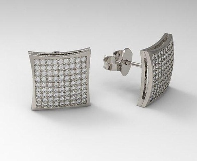square dome earrings v2 earring diamond gold silver ring bracelet jewel jewelry luxury design printable pendant necklace 3d print model - Mito3D
