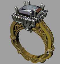piazza gemma solitario modello 6 dimensioni solitaire gioielli oro anello diamante stampabile di fidanzamento matrimonio diamanti moda d'oro e bellezza ruby diamant zaffiro anelli 3d print model - Mito3D