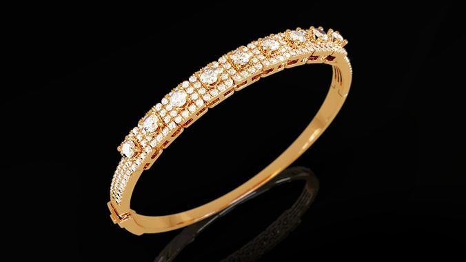 piazza alone diamante braccialetto gioiello gioielleria stampabile Stampa pronto oro platino gemme braccialetti cad gemma 3dmodel brillante 3D print model - Mito3D