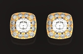 quadrado aréola viga brincos 592 ouro diamante joalheria brinco esterlina gema moda original clássico anel elegante gracioso Casamento 3d print model - Mito3D