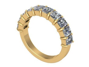 anel quadrado diamante de ouro prata jóias anéis 3d print model - Mito3D