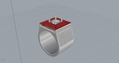 Quadrat Ring Ohrring Anhänger Gold Silber Rand Juwel Schmuck Kristalle Pandora Charme Mode 3d print model - Mito3D