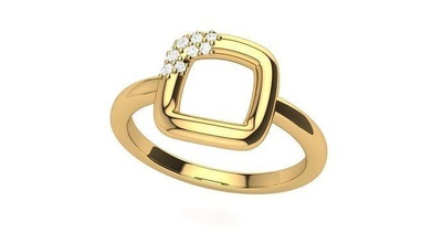 Quadrat Ring Schmuck Gold Kunst Platin wertvoll Silber druckbar Juwel Diamant Mode Deko 3d Geschenk cad Ringe 3d print model - Mito3D
