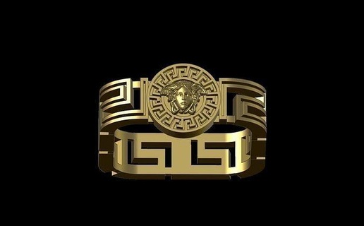 square ring cersacering versace jewelry gold silver ring medusa squarering verdage rings jewelry rings jewellery diamond pendants diamond ring pendant printable fashion platinum square  3d print model - Mito3D