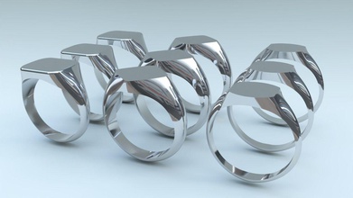 anello quadrato - dimensioni 16 18 20 elegante di lusso gioielli art oro stampabile vari modelli argento piazza anelli 3d print model - Mito3D