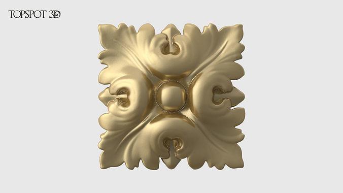 Meydan rozet oymacılık akantus Rönesans barok onlay iç tasarım kalıplama bitirir cnc klasik mobilya Sanat oyulmuş yüksek poli 3dprint 3D print model - Mito3D
