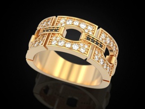 piazza segmento di anello gioielli stampa 3dprinted stampabile anelli il design gioiello d'oro moda printabl la oro altri prototipazione argento lusso 3d print model - Mito3D
