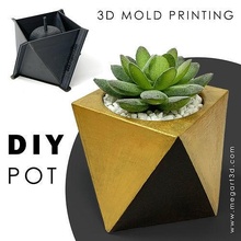 quadrado torção plantador panela mofo 3d impressão 3dprint concreto pla vaso cimento derramar faça feito mão passatempo 3d print model - Mito3D