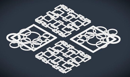 Quadrate Kreise einstellen Zuhause Haus Innere Design Zimmer Bild Dekor 3d print model - Mito3D