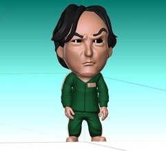 calamar Jeu joueur homme Seong gi hun Netflix figure casque jouet art vert création Jeux jouets 3d print model - Mito3D