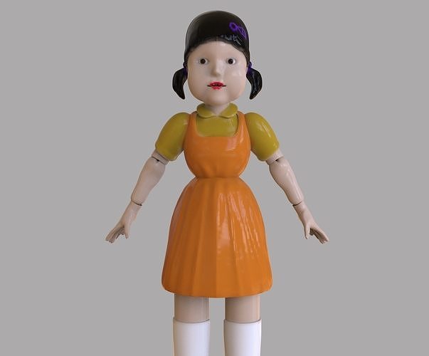 Tintenfisch Spiel Riese Puppe Spiele Netflix Kind Grusel Spielzeug böse Figur Koreanisch Süd Spielzeuge 3D print model - Mito3D