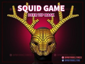 squid game mask - deer vip cosplay netflix costume man halloween octopus games toys 3d print model - Mito3D