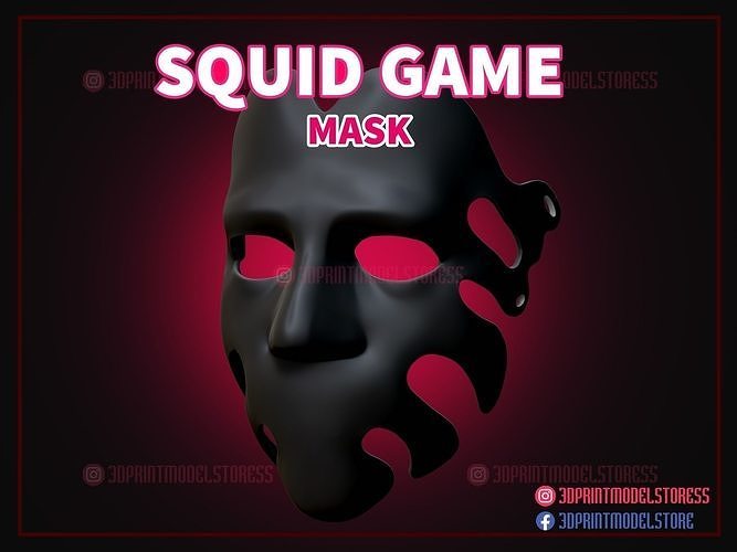 calamar jeu nombre 29 masque netflix cosplay homme casque costume douane halloween corée survie morte jeux jouets 3D print model - Mito3D