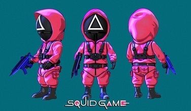 squid game pink soldier squidgame netflix tvseries man futuristic pinksoldier toys illustration fashion actionfigure games 3d print model - Mito3D