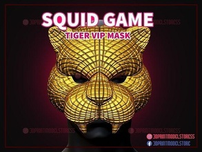 squid game tiger vip mask cosplay helmet costume netflix octopus survival dead halloween games toys 3d print model - Mito3D