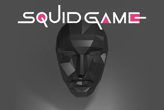 squide game mask - man cosplay movie netflix series life size high quality men uniform head human black games toys 3d print model - Mito3D