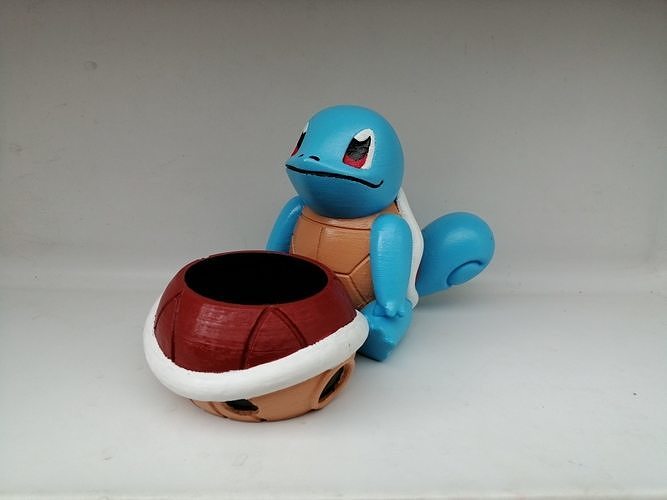 squirtle pot pokemon plant shell games toys 3D print model - Mito3D
