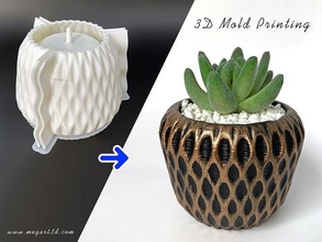 squito caro pot 3d mold printing - include file print abs concrete planter cement flowerpot mould candle pen holder storage bowl plaster diy hobby 3d print model - Mito3D