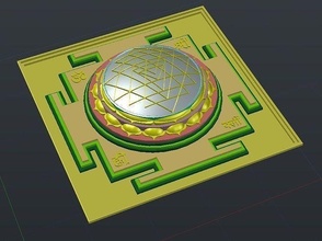 sri yantra spherical - kumra symbol science vectors design technology astronomy physics 3d print model - Mito3D