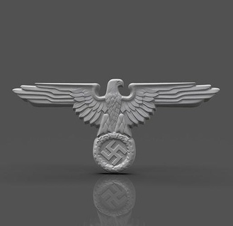 ss eagle hat badge nazi soldier army wwii ww2 war military german germany miniature art sculptures 3d print model - Mito3D