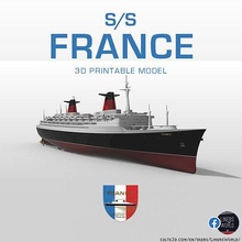 paquebot france ocean liner printable model - waterline ship boat norway normandie transatlantic navire resin scale stl french historic watercraft miniatures vehicles hobby diy 3d print model - Mito3D