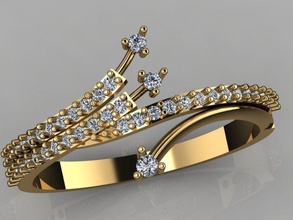 ssr0003 ring jewelry luxury elegant shining fashion accessory sterling precious platinum silver printable diamond gem gold rings brilliant beauty sapphire 3d print model - Mito3D