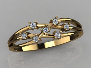 ssr0004 la joyería de lujo oro el platino boda brillante realeza precioso riqueza elegante sterling plata imprimible gem anillo diamante joya los anillos las monedas euro moda 3d print model - Mito3D