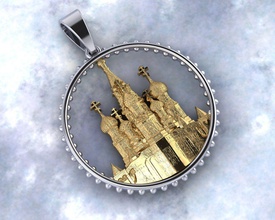 st basils cathedral pendant amulet depicting bas relief jewelry color central can russian pendants 3d print model - Mito3D