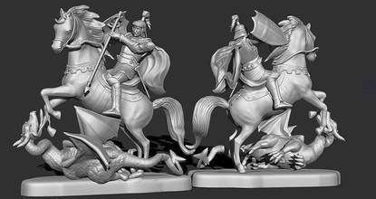 st george sao jorge stl knight saint santo catolico medieval sword warrior battle king art sculptures 3d print model - Mito3D