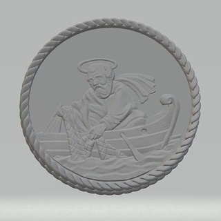 st ion pêcheur traverser Christian religion église symbole Christ golg argent pédants bijoux pendentifs 3d print model - Mito3D