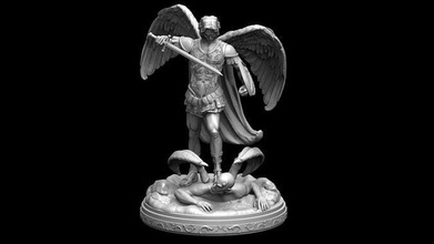 st michael erzengel engel skulptur statue uralt amor magisch marmor religion vertrauen christian monument beten gebet bronze kunst skulpturen 3d print model - Mito3D