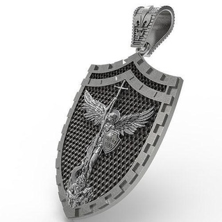 st Michael Collier pendentif bijoux imprimable Michel aile colliers archange ange art 3d print model - Mito3D